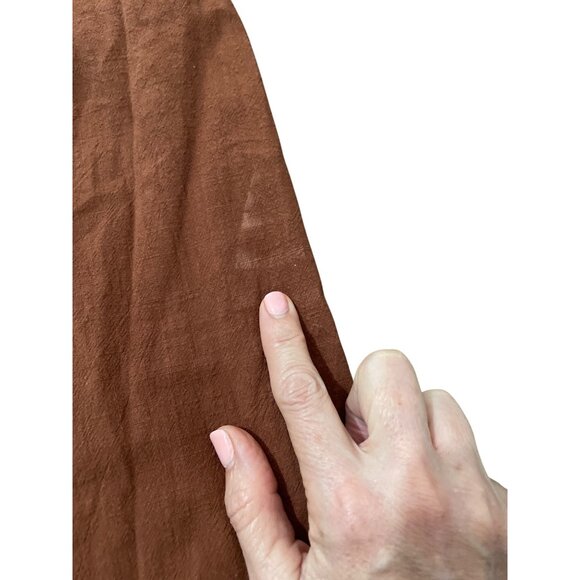 Scarlet Darkness Wide-Leg Palazzo Pants Rust Brown M Lagenlook Relaxed Boho - Picture 4 of 6